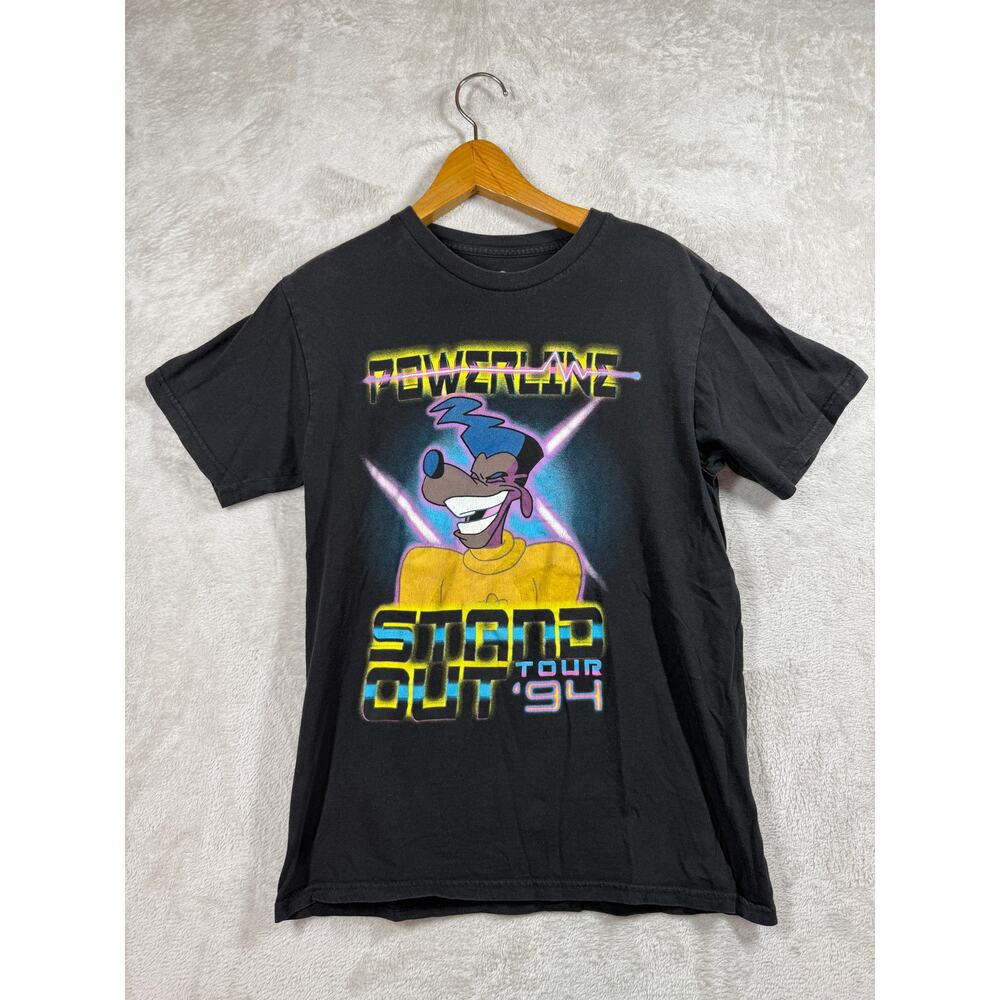 Disney 90s Powerline Stand Out Tour '94 Black Shirt Size Small Goofy Movie